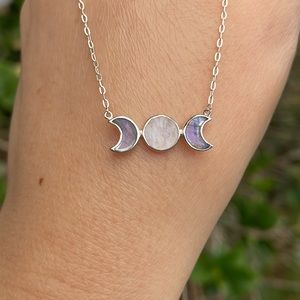 Sterling Silver and moonstone necklace.